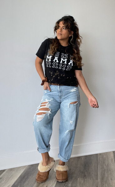 Power Mama Stone-Washed Vintage Graphic Tee