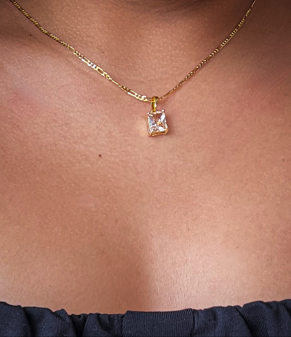 Peach Stone Gold Filled Necklace Gemstone Charm